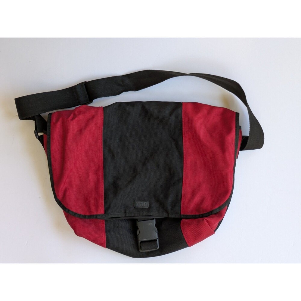 Gap Messenger Bag Vintage Crossbody School Y2K Biker Red Black Travel Nylon
